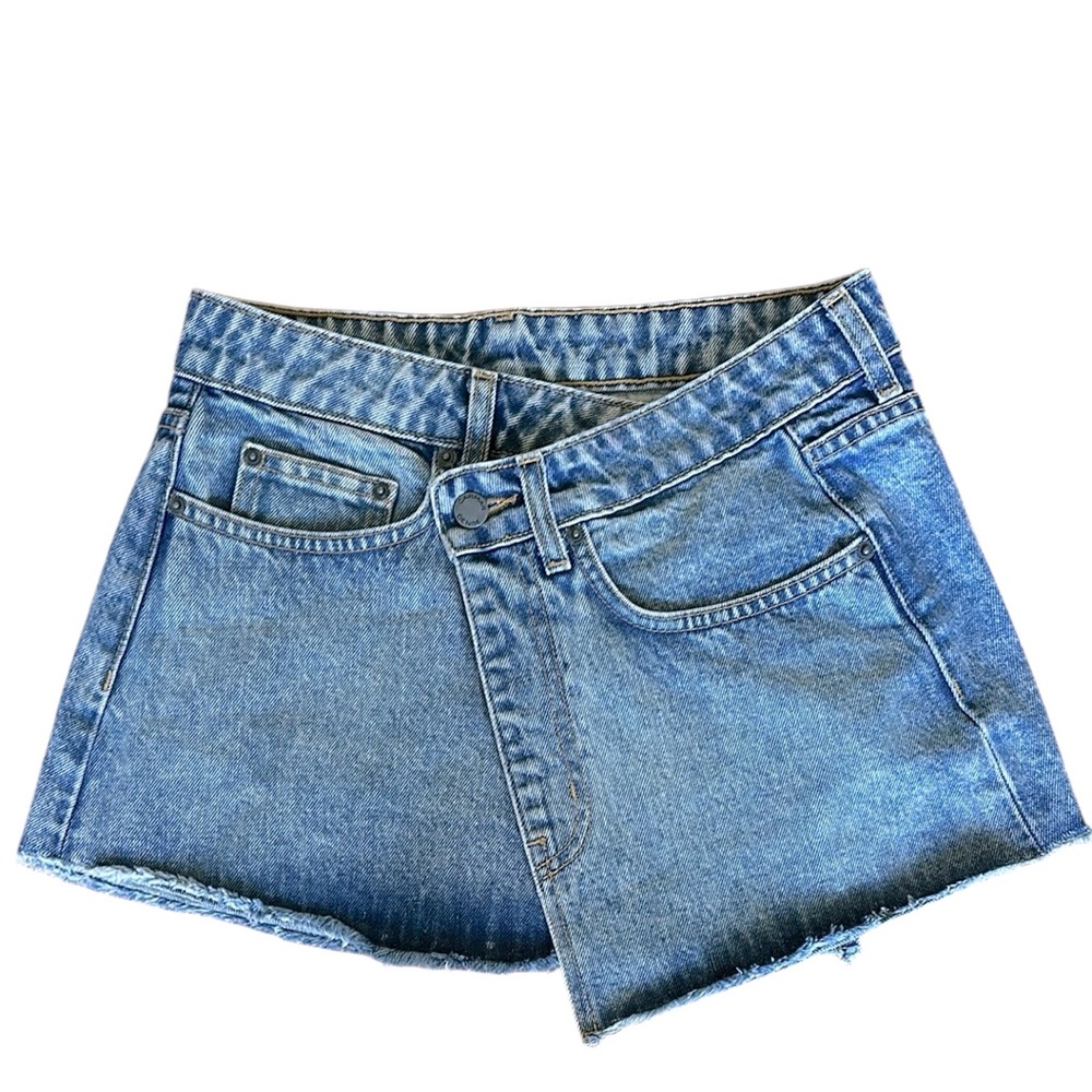 LF Carmar Denim Skirt Criss-Cross Closure Size 24